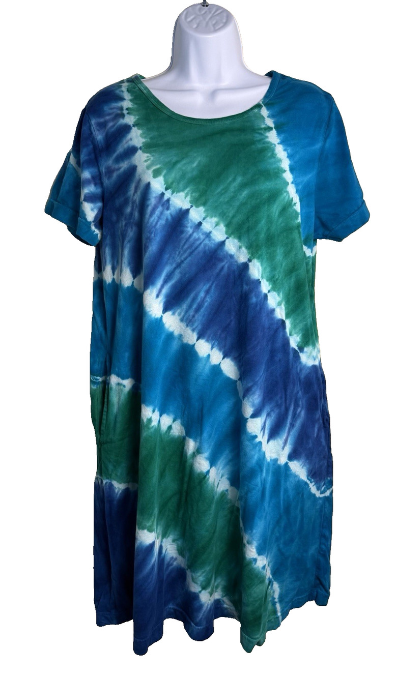 LA Cera tie dye dress medium Beach coverup Coastal Hippie Boho Cottagecore